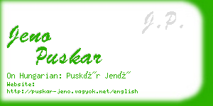 jeno puskar business card